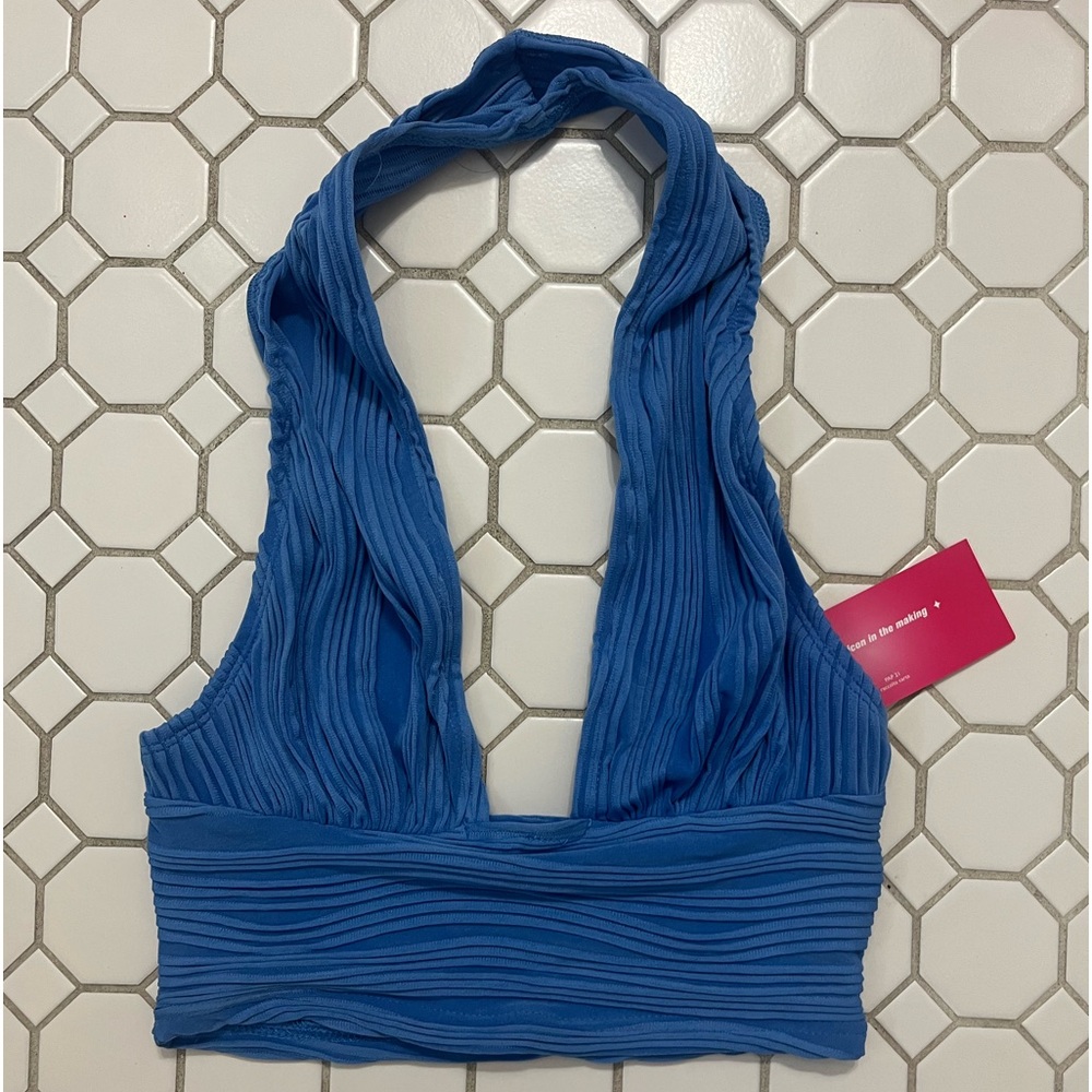 SHEIN Blue Halter Top